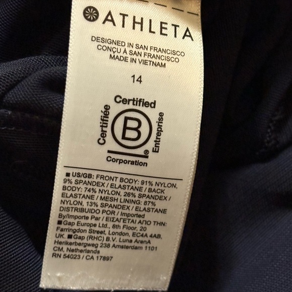 Athleta Headlands Hybrid Pants in Navy Blue Sz. 14 - Picture 8 of 8